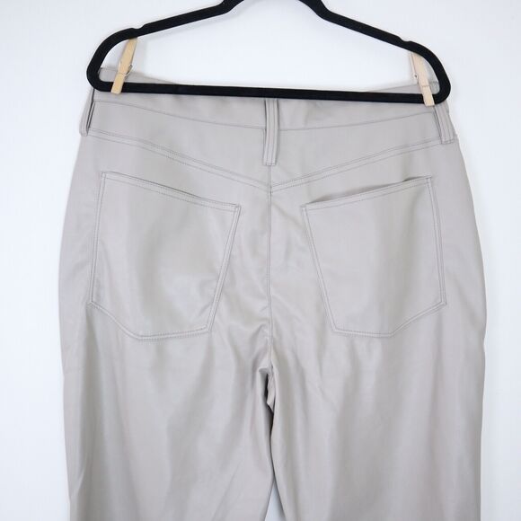 Madewell Size 32 The Perfect Vintage Faux Leather Straight Leg Pants Linen Cream - Picture 8 of 10